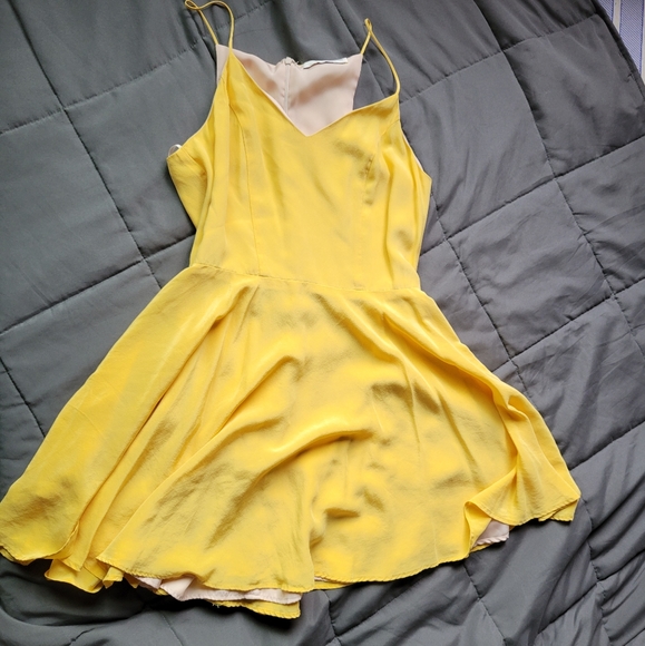 Lavander brown yellow silk dress - Picture 1 of 7